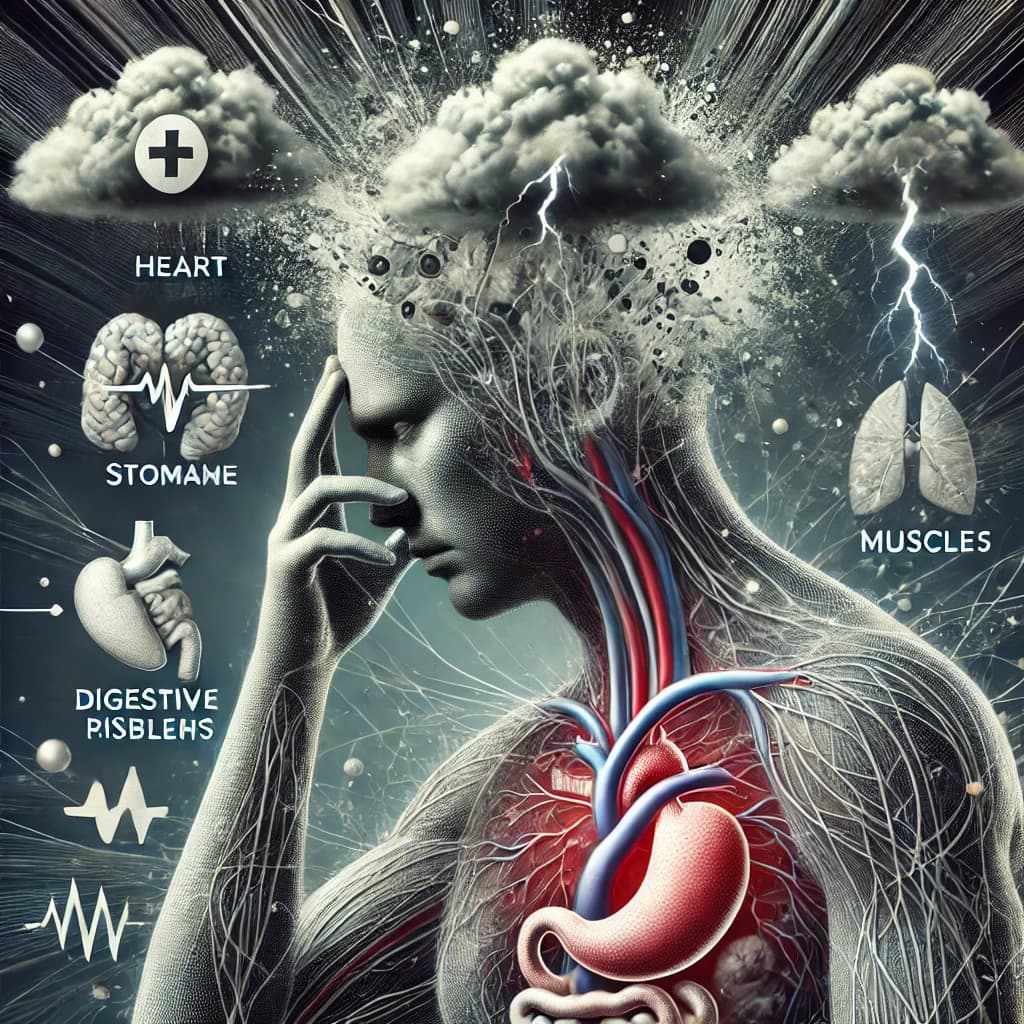 Image showing the effects of stress on the body.